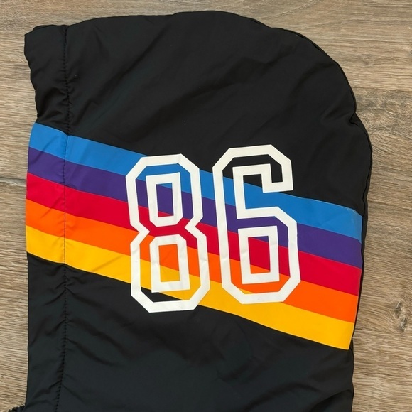 Victoria's Secret PINK Sherpa Lined Full Zip Anorak Hoodie Jacket Rainbow Logo - Picture 10 of 15